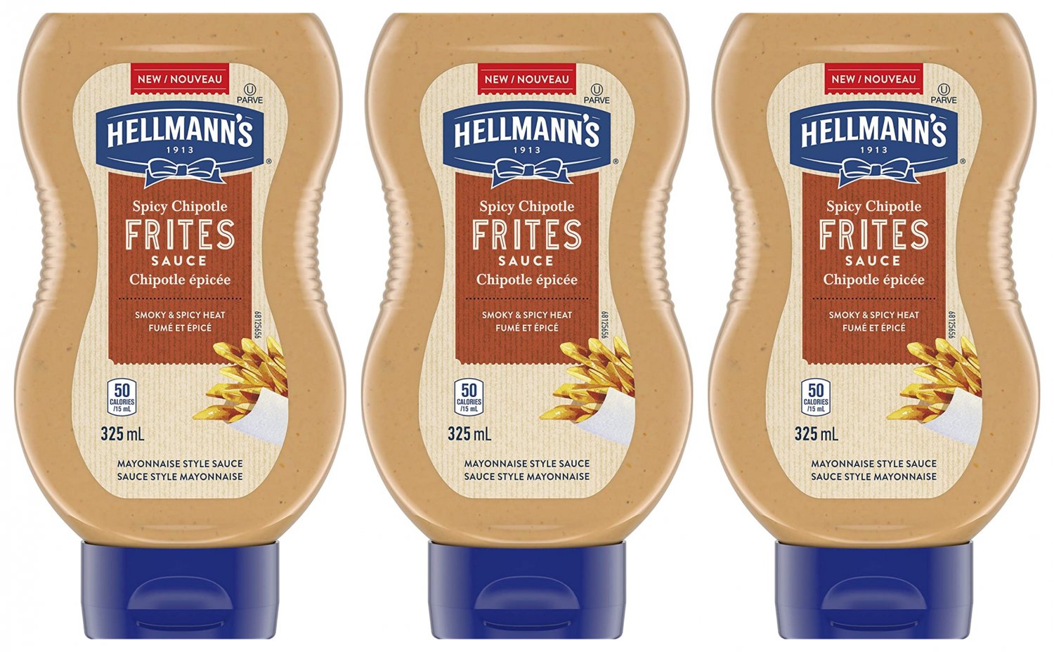 3 btl Hellmann's Sauce for Fries Spicy Chipotle Mayonnaise Style , 325