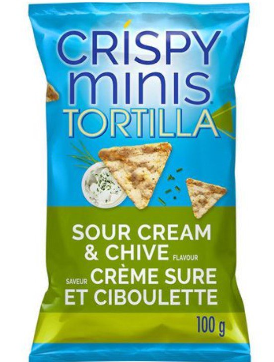 6 X Quaker Crispy Minis Rice Chips Sour Cream & Chive Tortilla From