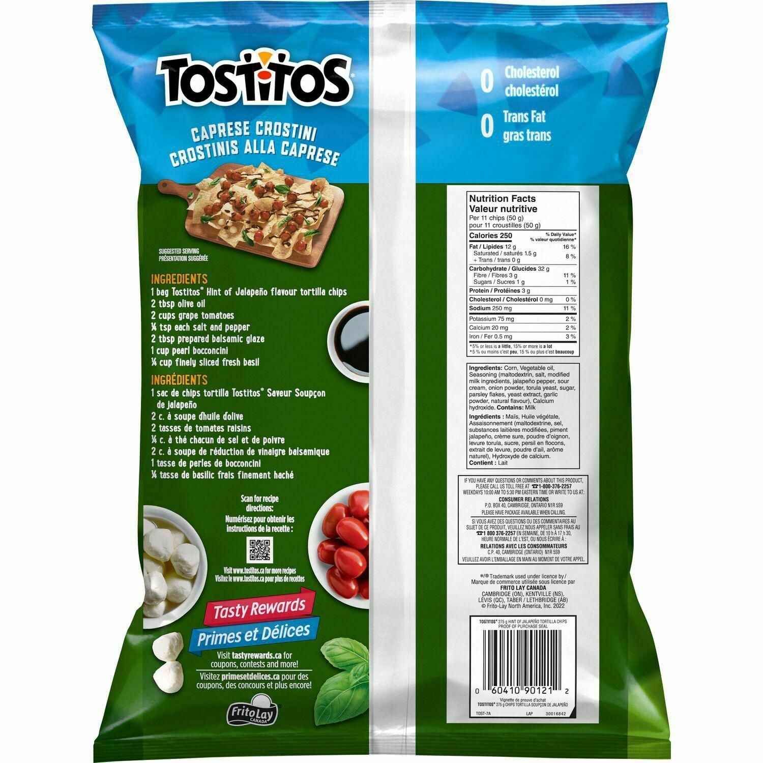 Tostitos Restaurant Style Hint of Jalapeño Tortilla Corn Chips 275g Each X 4 From canada