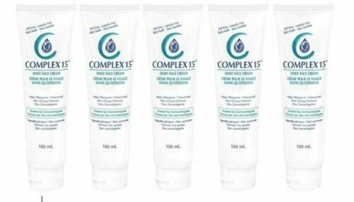 Complex 15 Daily Face Cream Hypo-Allergenic Unscented 3.4oz /100ml Tubes X5 tubes