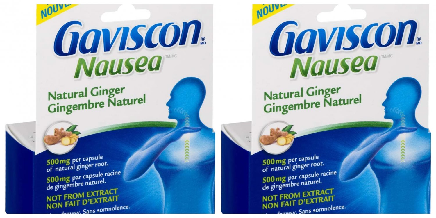 Gaviscon Nausea Natural Ginger Capsule, 18 Count x2