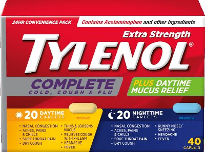 TYLENOL Complete Cold, Cough & Flu-+ Daytime mucus  relief--From Canada