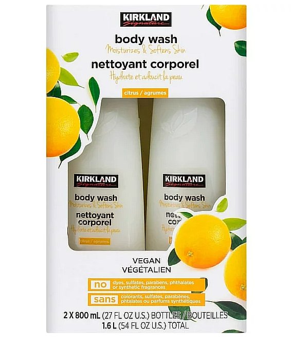Kirkland Signature Citrus Body Wash, 2 x 800 mL cp