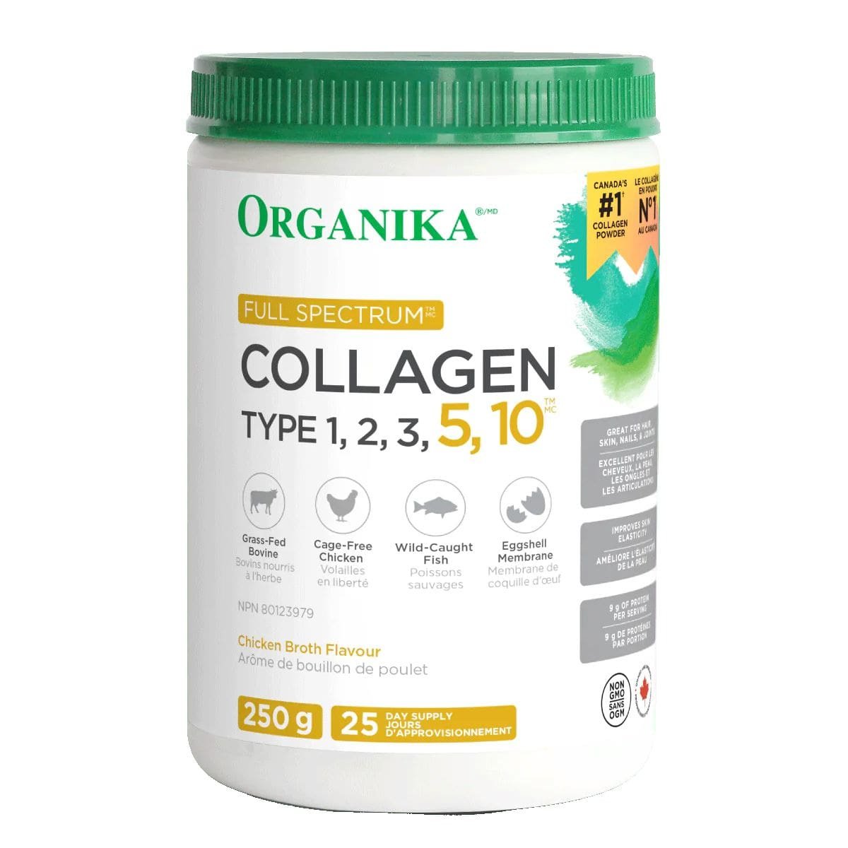 Organika FullSpectrum Collagen Type 1, 2, 3, 5 & 10, 250g From Canada