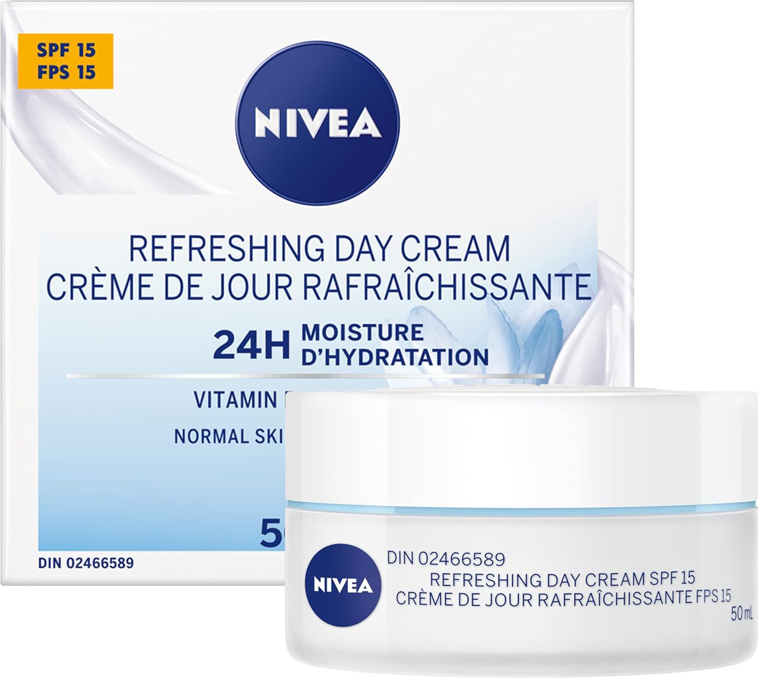 Nivea 24H Moisture Refreshing Day Cream With SPF 15 For Normal Skin - 50 ml Pack from Canada