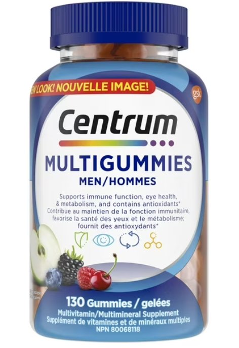 Centrum MultiGummies Men Multivitamin Supplement Gummies, 130 Count, 130 ct, From Canada