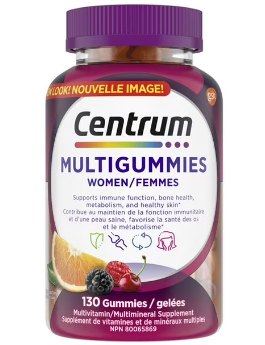 Centrum MultiGummies Women's Multivitamin Supplement Gummies, 130 Count,, From Canada