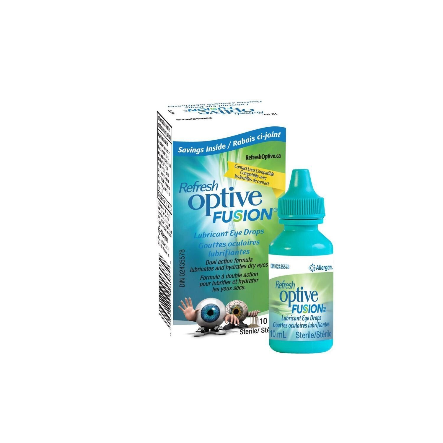 Refresh Optive Fusion 10ml Eye Drops, Dry Eye Relief 10ml Bottle