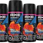 4x AXE Men's Deodorant Body Spray Long Lasting 48h Skate Board & Fresh Roses 85g