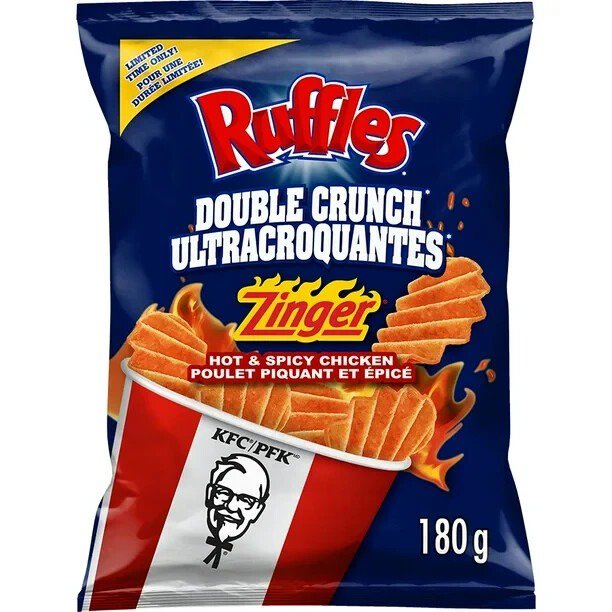 2X Ruffles Double Crunch KFC Zinger Hot&Spicy Chicken Flavoured Potato Chip 180g