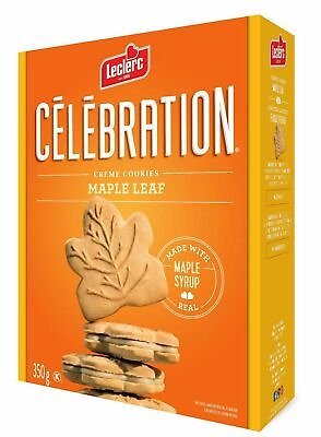 6 Boxes Leclerc Celebration Maple Leaf Creme Cookies 350g Each - Canada - FRESH