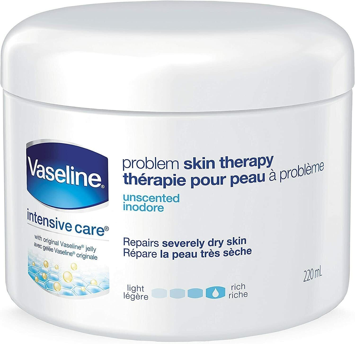 Vaseline Problem Skin Therapy Unscented Creamy Petroleum Jelly 220ml