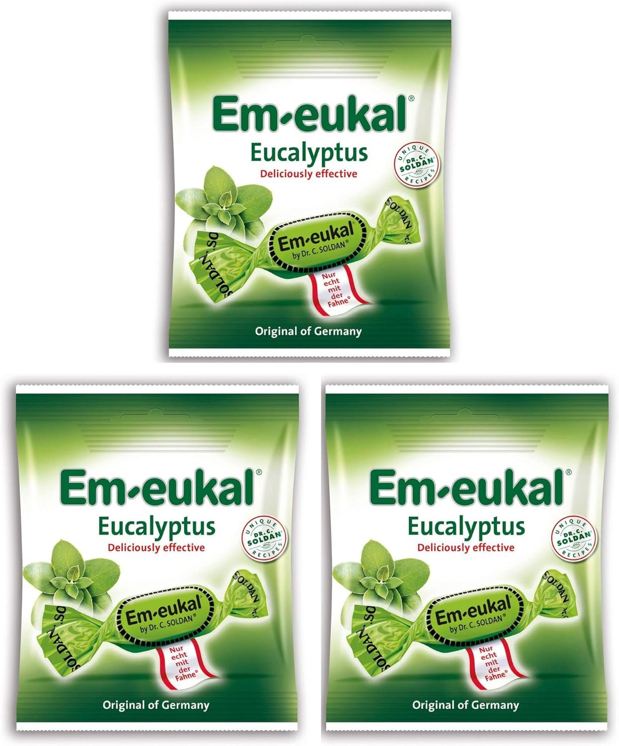 Dr. C. Soldan  Em-eukal Eucalyptus Candy - Pack of 3 Made in Germany