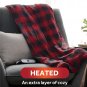Sunbeam Royal Luxe Red Black Buffalo Plaid Heated Personal Throw / Blanket, , azus