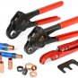 IWISS Combo Angle Head PEX Pipe Crimping Tool Kits Used for 1/2"  3/4" Pex Crim