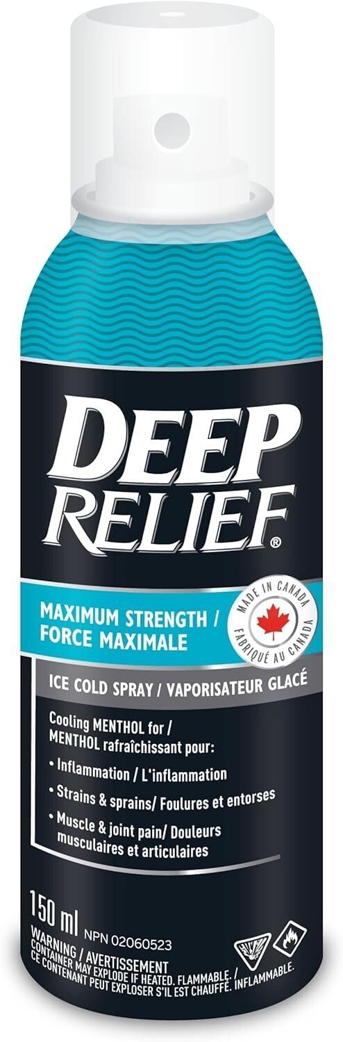 Deep Relief Maximum Strength Ice Cold Pain Relief Spray Reduces Inflammat. 150ml