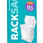 Rack Sack Roll Unscented Garbage Bags with Handles, 96-pk, White, 15-L