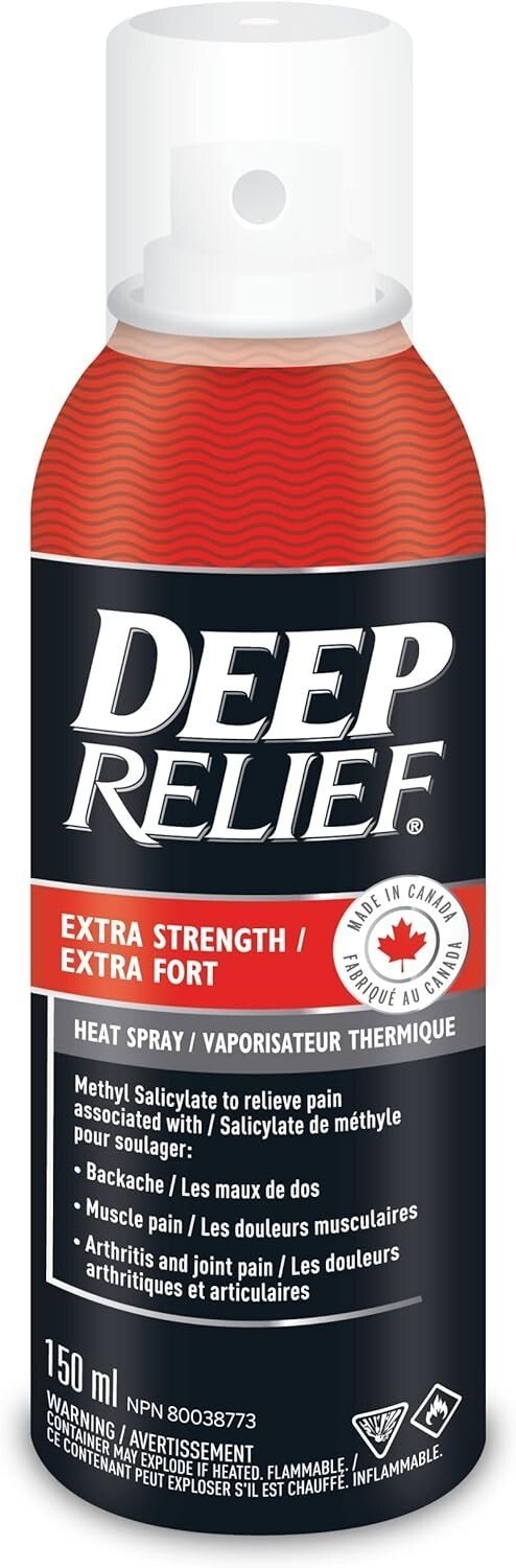 Deep Relief Extra Strength Heat Pain Relief Spray 150ml Fresh Stock, Long Expiry