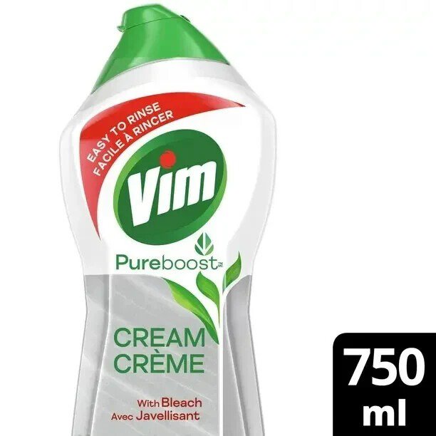 1 x Vim PureBoost Cream Multi-purpose with Bleach Cleaner 750ml Canada FRESH
