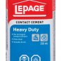 LePage Heavy Duty Multi-Purpose Contact Cement Adhesive Glue with Brush, Dries Clear, 250-mL