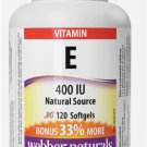 Webber Naturals Vitamin E 400 IU, 120 Softgels, Natural Source of Vitamin E, Webber Naturals Vitamin E 400 IU, 120 Softgels, Natural Source of Vitamin E,