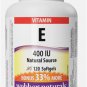 Webber Naturals Vitamin E 400 IU, 120 Softgels, Natural Source of Vitamin E,