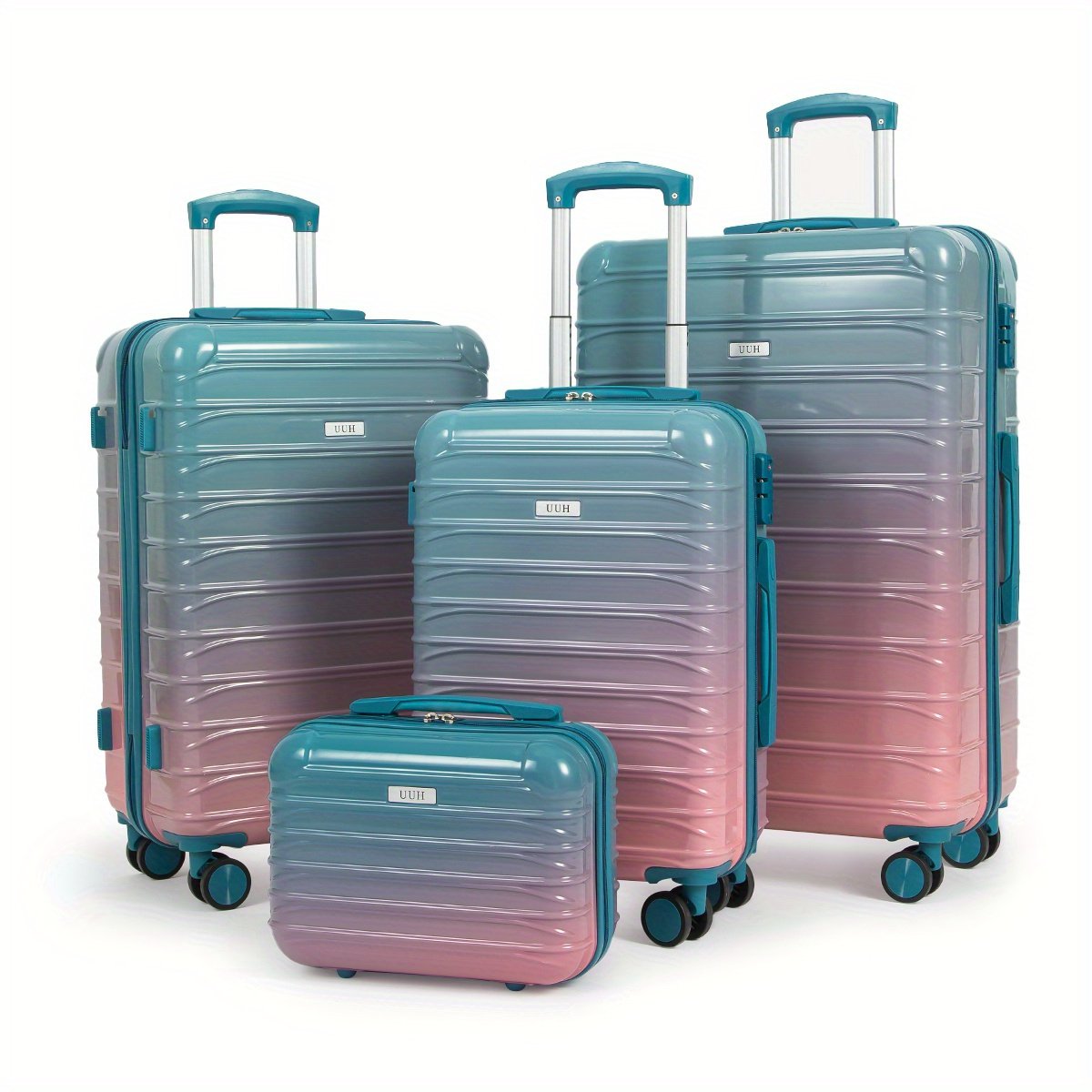 4pcs suitcase, hard-shell suitcase with spinner wheels, TSA lock, travel carry-on luggage - thr
