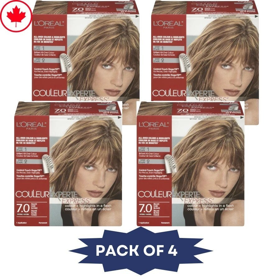 4x L&acirc;��Oreal Couleur Experte Express Hair Color 7.0 Biscotti Dark Blonde Canada