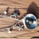 Shell aromatherapy lava rock necklace