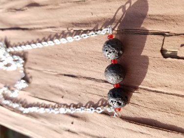Lava rock aromatherapy necklace