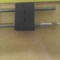 Stainless 10-32 threaded rod and block assy, + shaft collars, 8-1/4" long, used