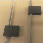 Stainless 10-32 threaded rod and block assy, + shaft collars, 8-1/4" long, used