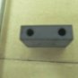Stainless 10-32 threaded rod and block assy, + shaft collars, 8-1/4" long, used