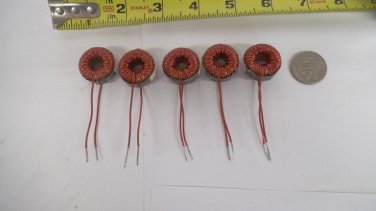Hurricane Electronics Lab 156UH toroid inductors, 2 amp, part HL-20154, lot of 5 pieces