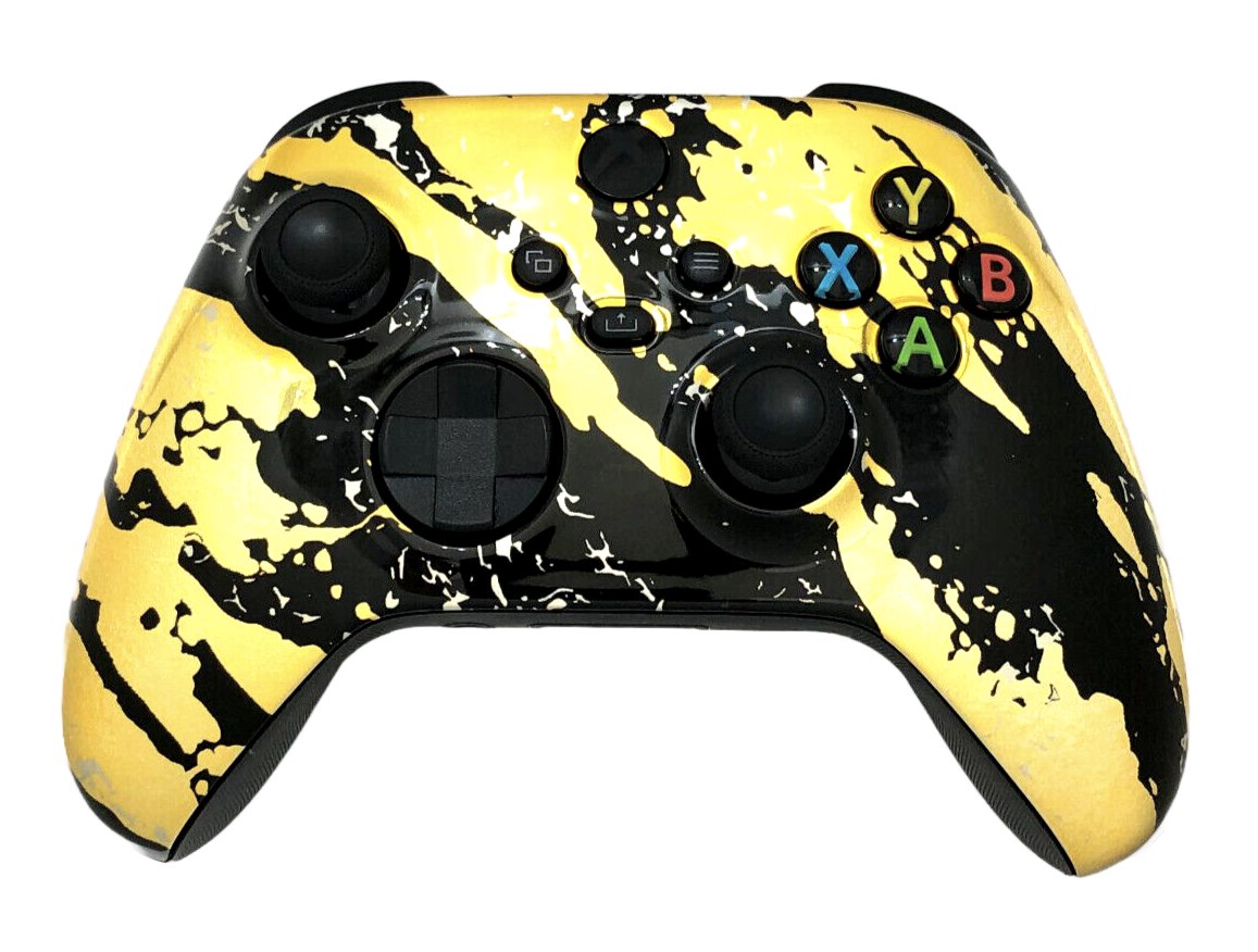 Custom Microsoft Xbox Series X Controller - Glossy Chrome Gold Black ...