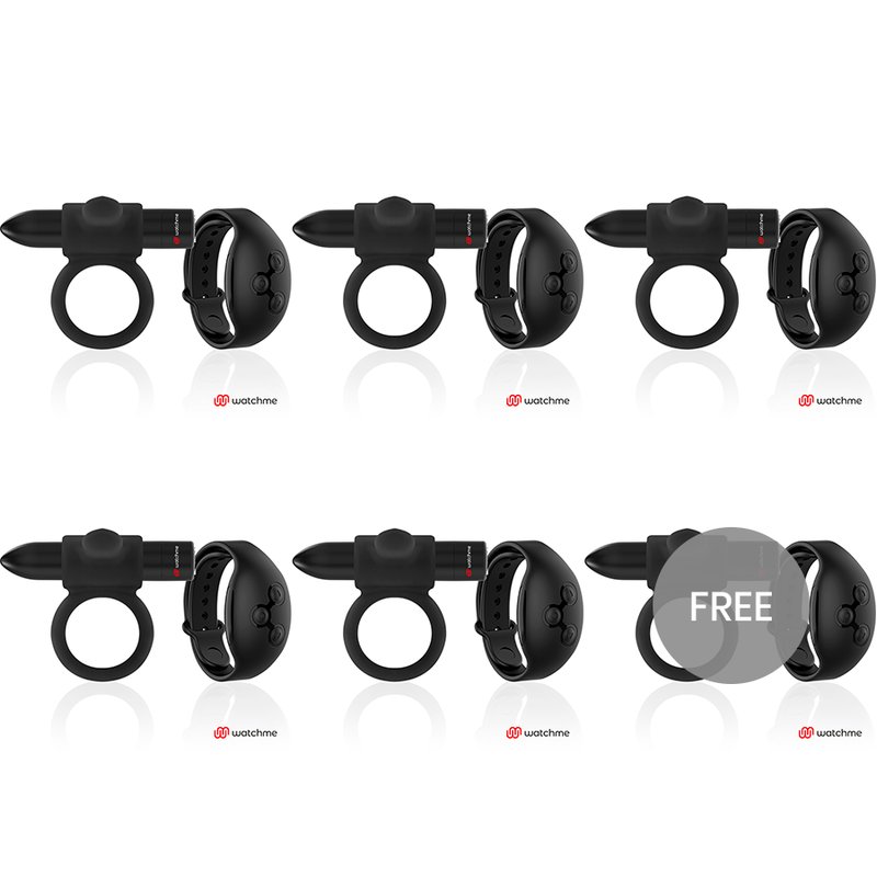Black and Silver Cameron Remote Control Cockring Watchme 5 + 1 Free