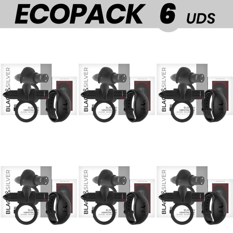 Ecopack 6 Units - Black&silver Burton Remote Control Cockring Watchme