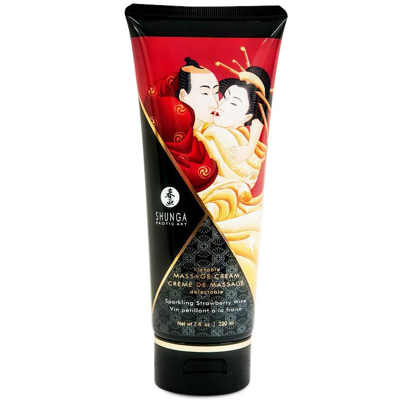 Shunga Massage Cream Kissable Wine Strawberry 200ml
