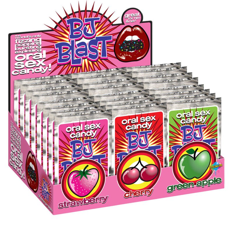 Pipedrams Bj Blast - Strawberry / Cherry And Green Apple - Display - 36 Pc