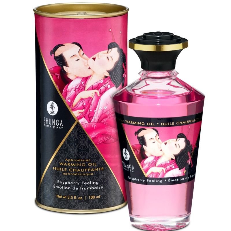 Shunga Aphrodisiac Warming Oil Raspberry Feeling 100 Ml