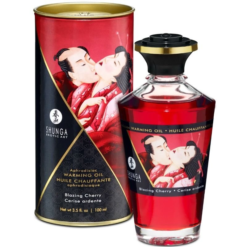 Shunga Aphrodisiac Warming Oil Blazing Cherry 100 Ml