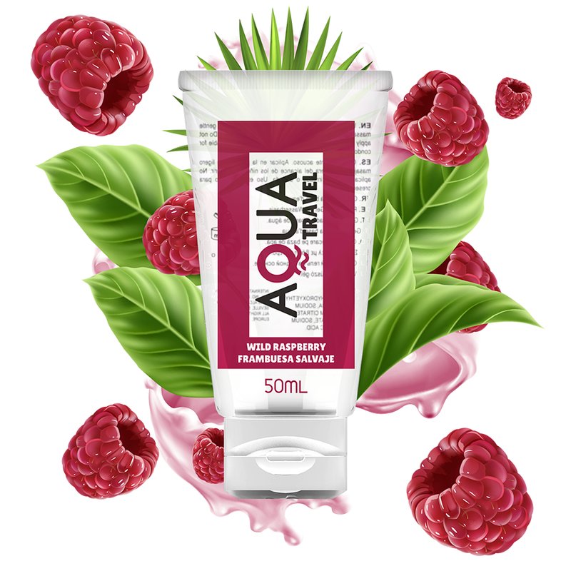 Aqua Travel Wild Raspberry Flavour Waterbased Lubricant, 50 Ml