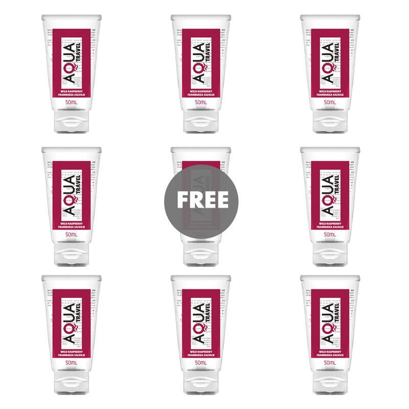 Aqua Travel Wild Raspberry Flavour Waterbased Lubricant, 50 Ml 8+1 Free