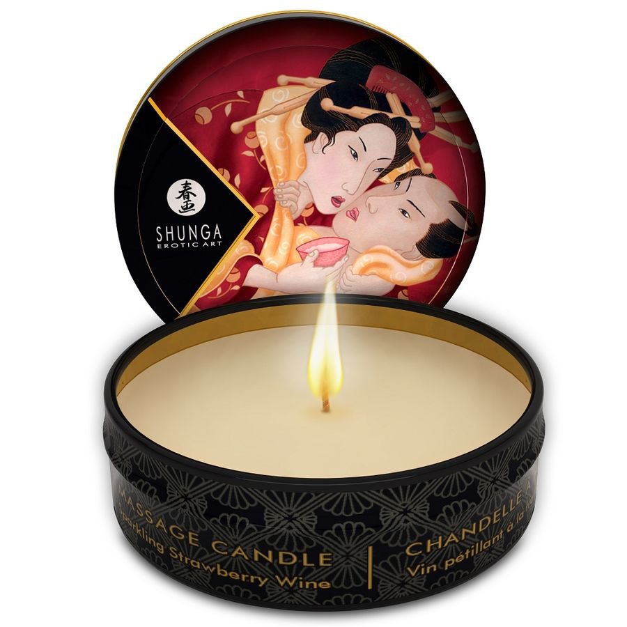 Mini Caress By Candlelight Massage Candle Sparkling Strawberry Wine