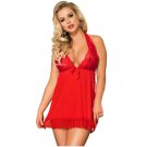 Subblime Red Babydoll Floral Motivs In Breasts L/xl