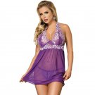 Subblime White Floral Laces Babydoll Purple L/xl