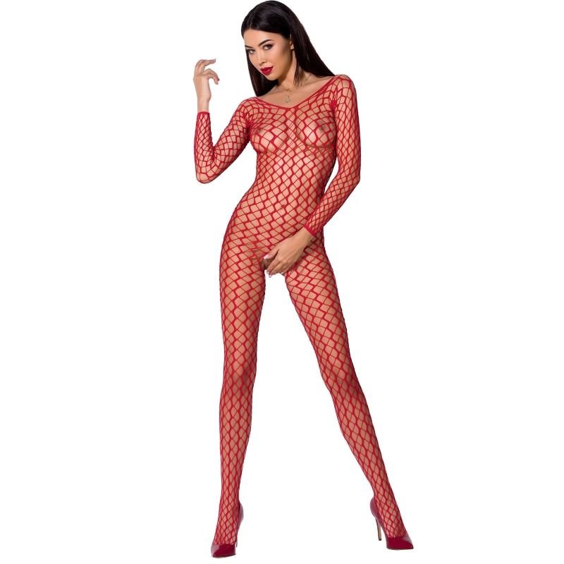 Passion Woman Bs068 Bodystocking - Red One Size