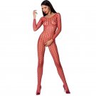 Passion Woman Bs068 Bodystocking - Red One Size