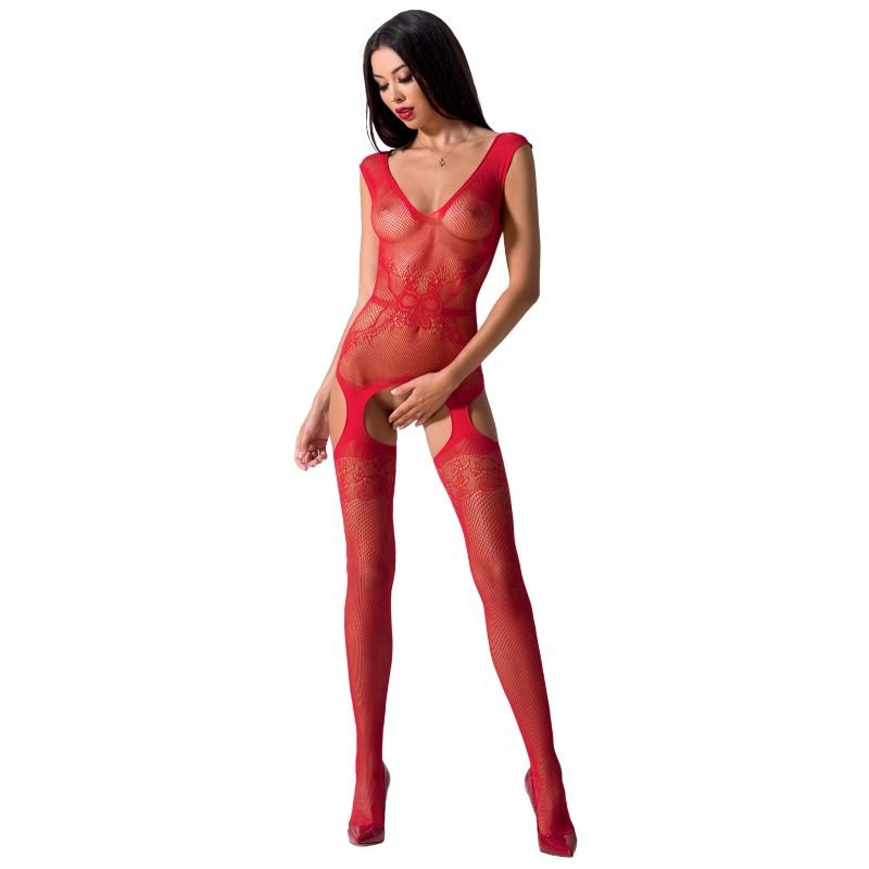 Passion Woman Bs062 Bodystocking Red One Size