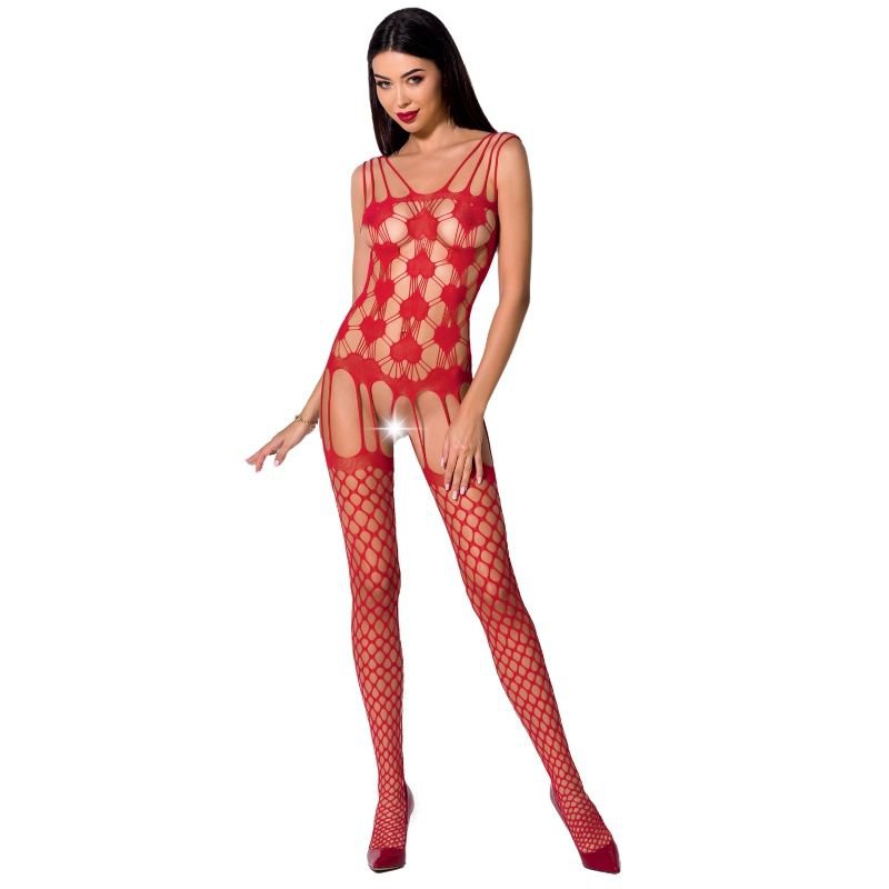 Passion Woman Bs067 Bodystocking, Red One Size